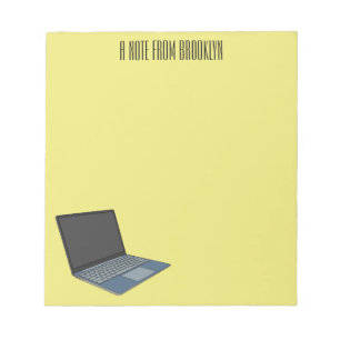 Laptop cartoon illustration  notepad