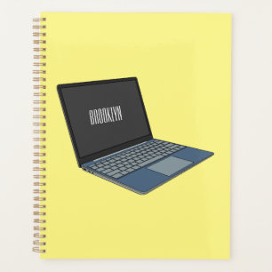 Laptop cartoon illustration  planner