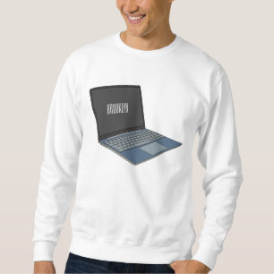 Laptop cartoon illustration  sweatshirt