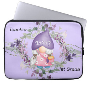 Laptop Case 1st Grade Teacher Lavender 