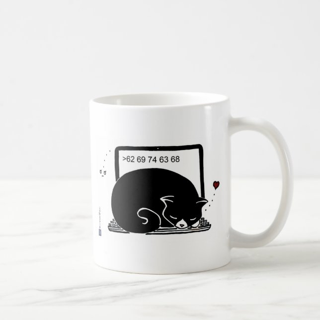 Laptop Cat Bed (Tuxedo - Black&White) Coffee Mug (Right)