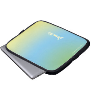 Laptop Computer Sleeve Pastel Blue to Yellow Fade