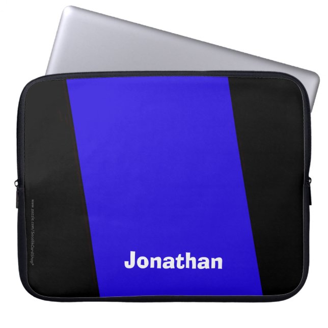 Laptop Computer Sleeve Royal Blue and Black (Front)