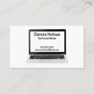 Laptop Computer Technical Writer Programmer IT Business Card