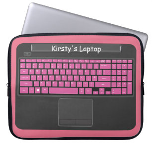 Laptop graphic with pink keys laptop sleeve