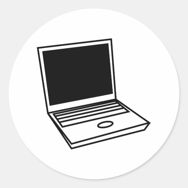 Laptop PC Classic Round Sticker (Front)