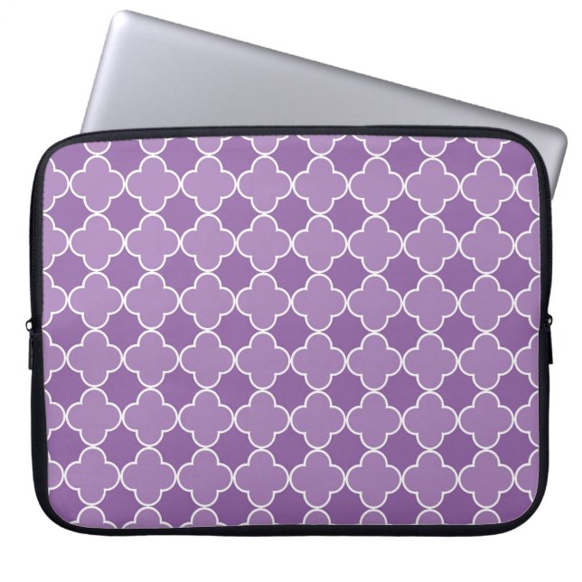 Laptop Purple Quatrefoil Pattern Laptop Sleeve (Front)