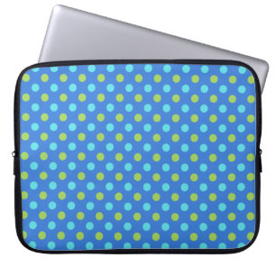 Laptop Sleeve: Blue Moons Polka Dots Pattern Sleeve