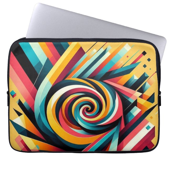 Laptop Sleeve - Colourful Geometric Art (Front)