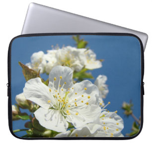 Laptop Sleeve custom Spring Cherry Blossoms Blue