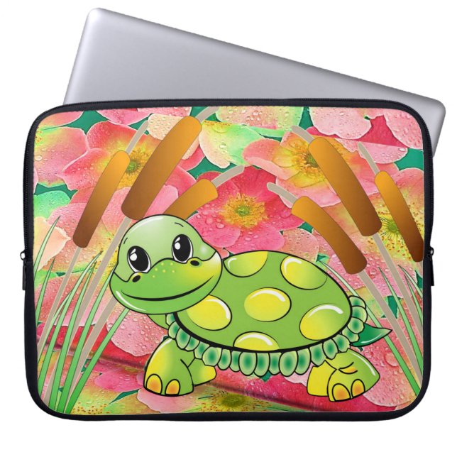 Laptop Sleeve Floral Turtle (Front)