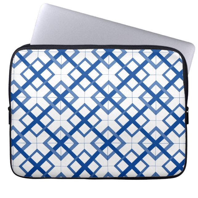Laptop Sleeve - Lattice Pattern Blue Default (Front)