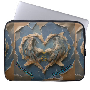 Laptop Sleeve Paper Cut Eagle Two Souls One Heart