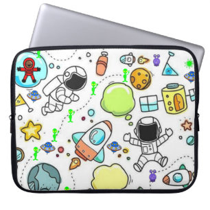 Laptop Sleeve Spaceship Aliens Astronaut