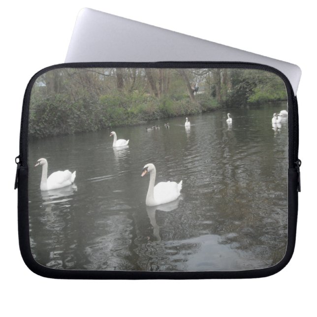 Laptop Sleeve Swans Swimming (Front)