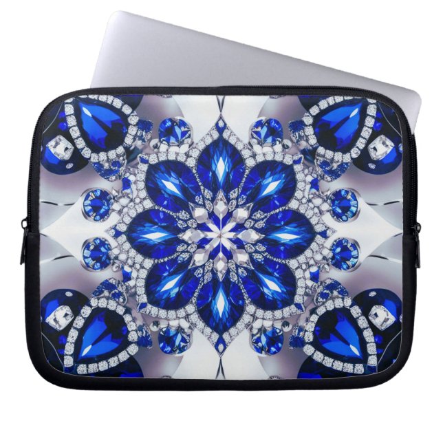 Laptop Sleeve with Blue White Colours Design (Front)