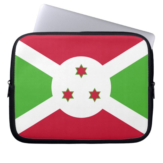 Laptop Sleeve with flag of Burundi (Front)