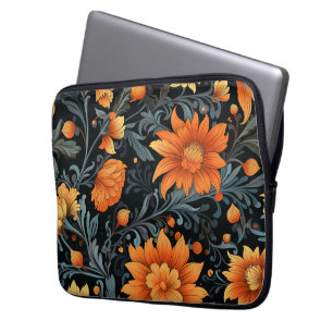 Laptop sleeve with vibrant orange and yellow