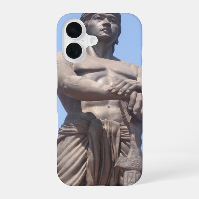 lapu statue front iPhone 16 case (Back)