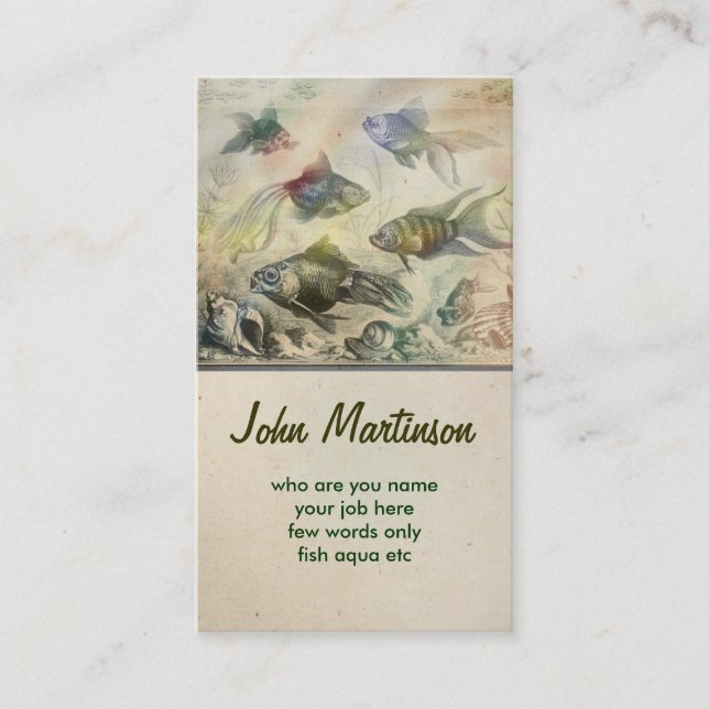 l'aqua d'aquarium pêche le carte de visite gentil (Devant)