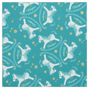 L'aqua de cheval de basculage jaunissent le tissu