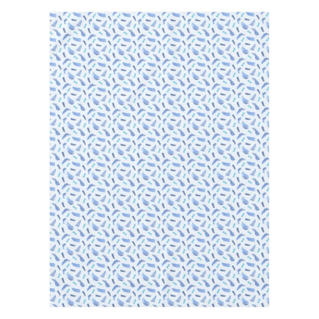 L'aquarelle bleue repère la nappe 52" x 70" (Devant)