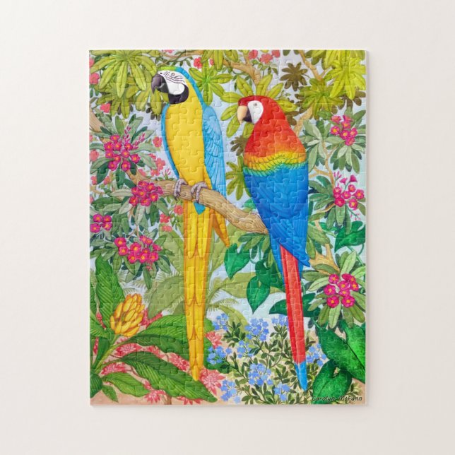 L'aquarelle d'ara Parrots le puzzle (Vertical)