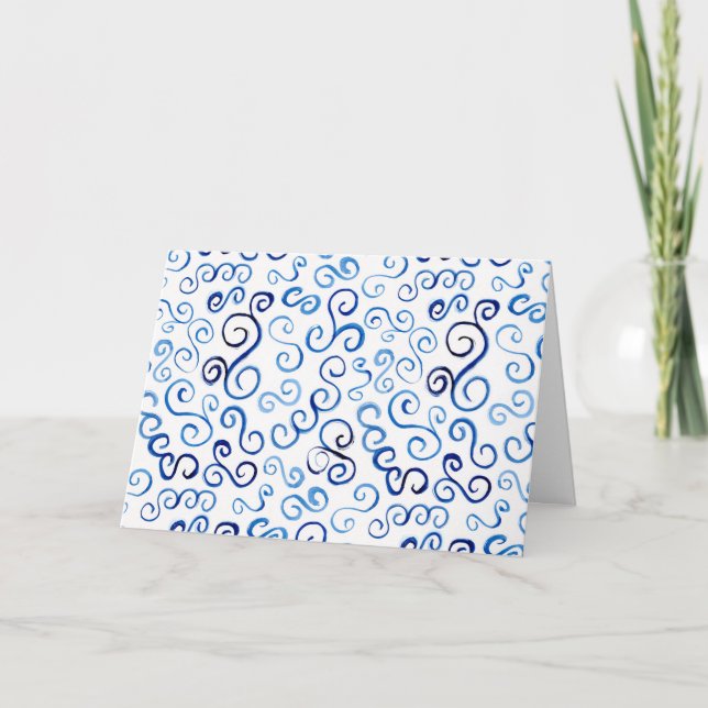 L'aquarelle de bleu prussien courbe la carte (Devant)