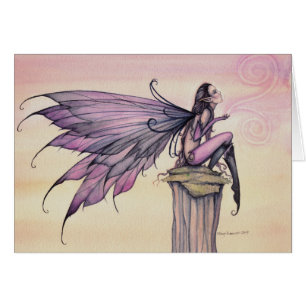 L'aquarelle fantaisiste de la fée violette perchée