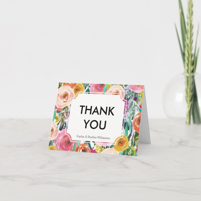 L'aquarelle romantique de jardin fleurit le Merci (Devant)