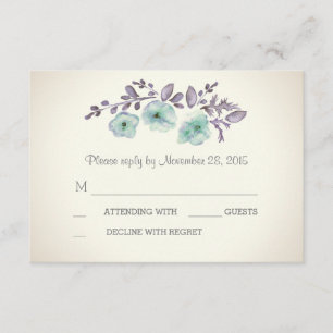 L'aquarelle romantique fleurit des cartes de RSVP