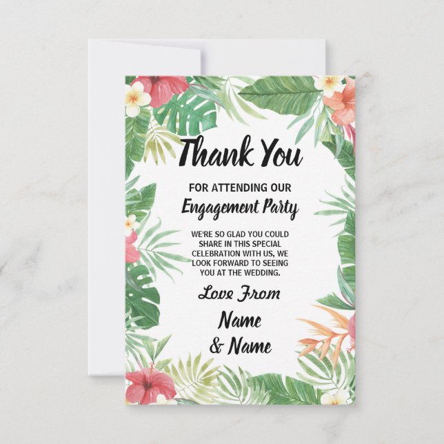L'aquarelle tropicale fleurit épouser de carte de (Devant)