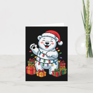 Lar Bear Santa Hat Animals Lovers Ugly Christmas P Card