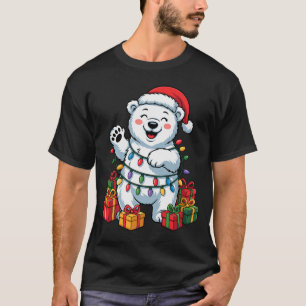 Lar Bear Santa Hat Animals Lovers Ugly Christmas P T-Shirt