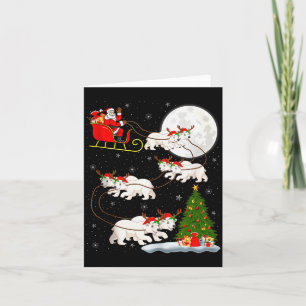 Lar Bear Santa Sleigh Flying Funny Magical Christm Card