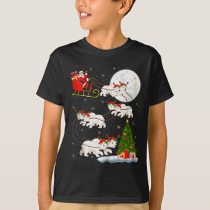 Lar Bear Santa Sleigh Flying Funny Magical Christm T-Shirt