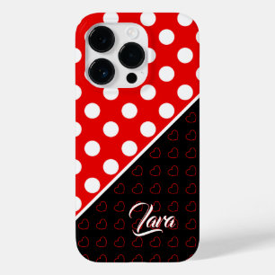 Lara Custom Name Template Striking Black Red White Case-Mate iPhone 14 Pro Case