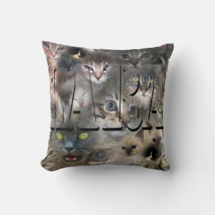Lara Name With Cats, Throw Pillow