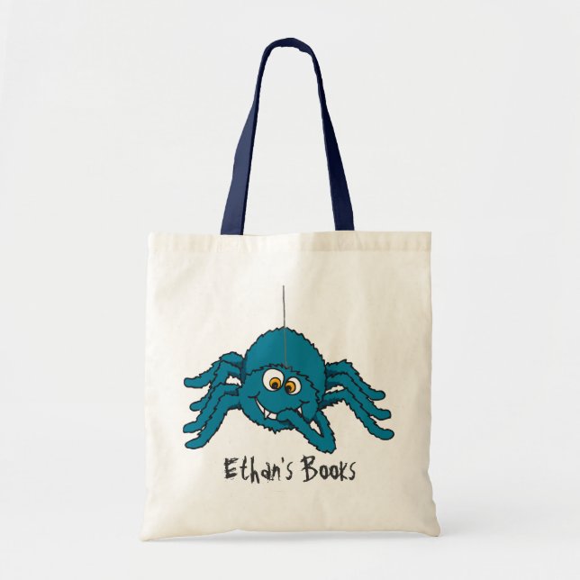 L'araignée bleue d'amusement badine le sac (Devant)