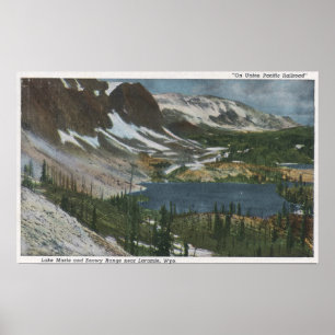 Laramie, WY - Lake Marie and Snowy Range on Unio Poster