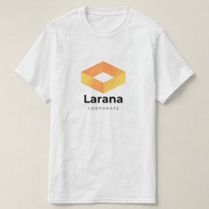 Larana Corporate 3D Geometric Logo White T-Shirt -
