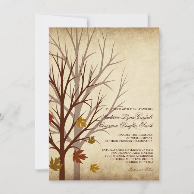 L'arbre de chute silhouette des invitations de (Devant)