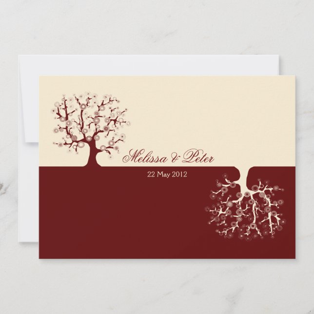L'arbre du faire-part de mariage de Yin-Yang de la (Devant)