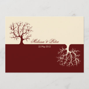 L'arbre du faire-part de mariage de Yin-Yang de la