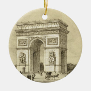 L'Arc de Triomphe, Paris, engraved by Auguste Bry Ceramic Ornament