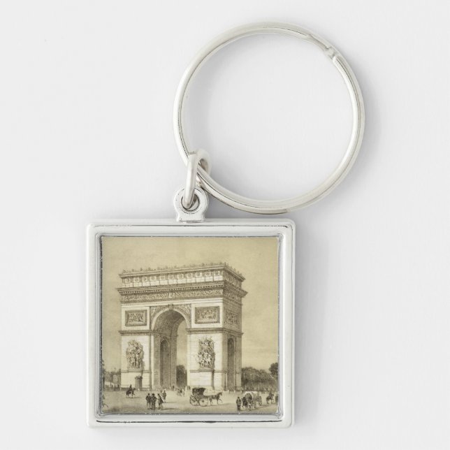 L'Arc de Triomphe, Paris, engraved by Auguste Bry Keychain (Front)
