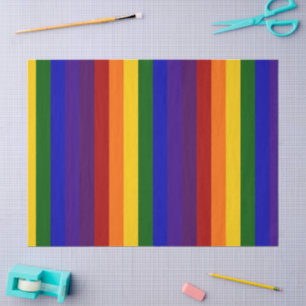 L'arc-en-ciel barre le papier de soie de soie