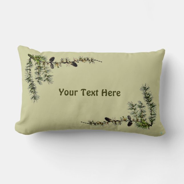 Larch Branch Lumbar Pillow (Front)