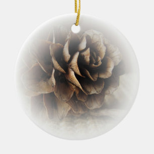 Larch Cone Ceramic Ornament