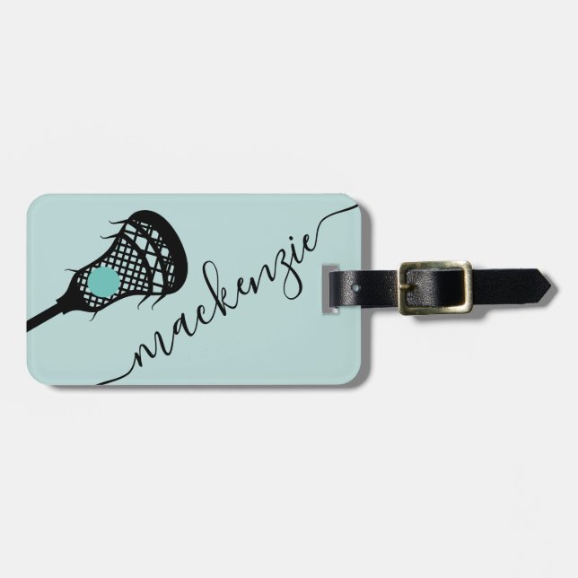 Larcrosse Stick Personalized Monogram Luggage Tag (Front Horizontal)